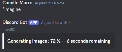 Image montrant le message de d'attente lors de la génération